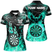 Load image into Gallery viewer, Turquoise Dart Board Fire Flame Custom Eagle Dart Shirts For Women, Thunder Lightning Dart Jerseys TDM2928