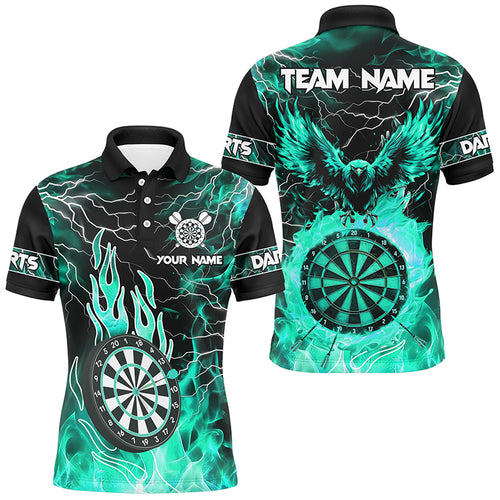 Turquoise Dart Board Fire Flame Custom Eagle Dart Shirts For Men, Thunder Lightning Dart Jerseys TDM2928