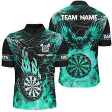 Load image into Gallery viewer, Turquoise Dart Board Fire Flame Custom Eagle Dart Shirts For Men, Thunder Lightning Dart Jerseys TDM2928