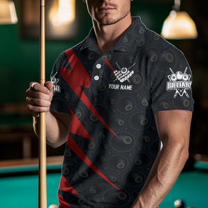 Personalized Red Billiard Jerseys For Men Custom Best Billiard Pool Team Polo & Quarter Zip Shirts TDM3380