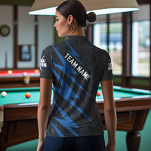 Load image into Gallery viewer, Personalized Blue Billiard Jerseys For Women Custom Best Billiard Pool Team Polo &amp; Quarter Zip Shirts TDM3381