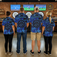 Load image into Gallery viewer, Custom Grunge Blue Camo Arrow Darts Shirts For Men, Retro Darts Jersey Team Polo &amp; 1/4 Zip TDM5664