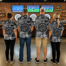 Load image into Gallery viewer, Custom Grunge Grey Camo Arrow Darts Shirts For Women, Retro Darts Jersey Team Polo &amp; 1/4 Zip TDM5665