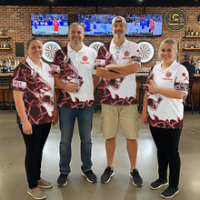 Load image into Gallery viewer, Red Thorny Camo Wolf Dart Shirts For Men Custom Camouflage Darts Jersey Team Polo &amp; 1/4 Zip Shirt TDM5666