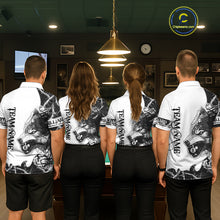 Load image into Gallery viewer, White Black Thorny Camo Wolf Billiard Shirts For Men Custom 8 Ball Pool Team Jersey Polo &amp; 1/4 Zip TDM5668