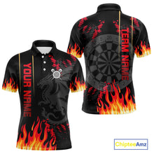 Load image into Gallery viewer, Red Black Dragon Dartboards Custom Flame Dart Shirts For Men, Dart Team Jerseys NYN0081