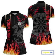 Load image into Gallery viewer, Red Black Dragon Dartboards Custom Flame Dart Shirts For Women, Dart Team Jerseys NYN0081