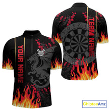 Load image into Gallery viewer, Red Black Dragon Dartboards Custom Flame Dart Shirts For Men, Dart Team Jerseys NYN0081
