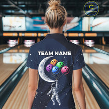 Load image into Gallery viewer, Custom Astronaut Galaxy Funny Bowling Jersey For Women, Bowling Polo &amp; Quarter Zip Team Shirts TDM6273