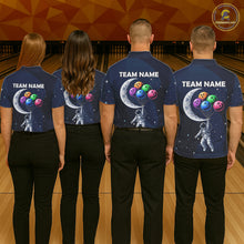 Load image into Gallery viewer, Custom Astronaut Galaxy Funny Bowling Jersey For Men, Bowling Polo &amp; Quarter Zip Team Shirts TDM6273