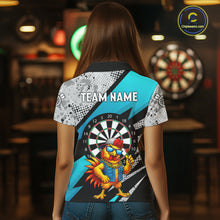 Load image into Gallery viewer, Personalized Rooster Funny Darts Shirt For Women Custom Darts Team Jersey Polo &amp; 1/4 Zip |Blue TDM6279
