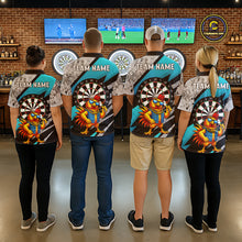 Load image into Gallery viewer, Personalized Rooster Funny Darts Shirt For Women Custom Darts Team Jersey Polo &amp; 1/4 Zip |Blue TDM6279
