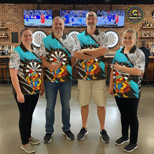 Load image into Gallery viewer, Personalized Rooster Funny Darts Shirt For Women Custom Darts Team Jersey Polo &amp; 1/4 Zip |Blue TDM6279