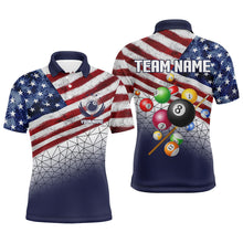 Load image into Gallery viewer, Customized Us Flag 3D Billiard Balls Men Polo &amp; Quarter-Zip Shirt, Patriotic Billiard Jersey Attire TDM1771