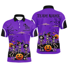 Load image into Gallery viewer, Purple Halloween Spook Night Skeleton Dance Custom Men Billiard Shirts, Billiard Halloween Outfit TDM2683