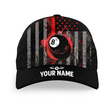 Load image into Gallery viewer, Black And Red Patriotic US Flag Billiard Baseball Caps Custom Top Hat Billiard For Pool Player TDM2934