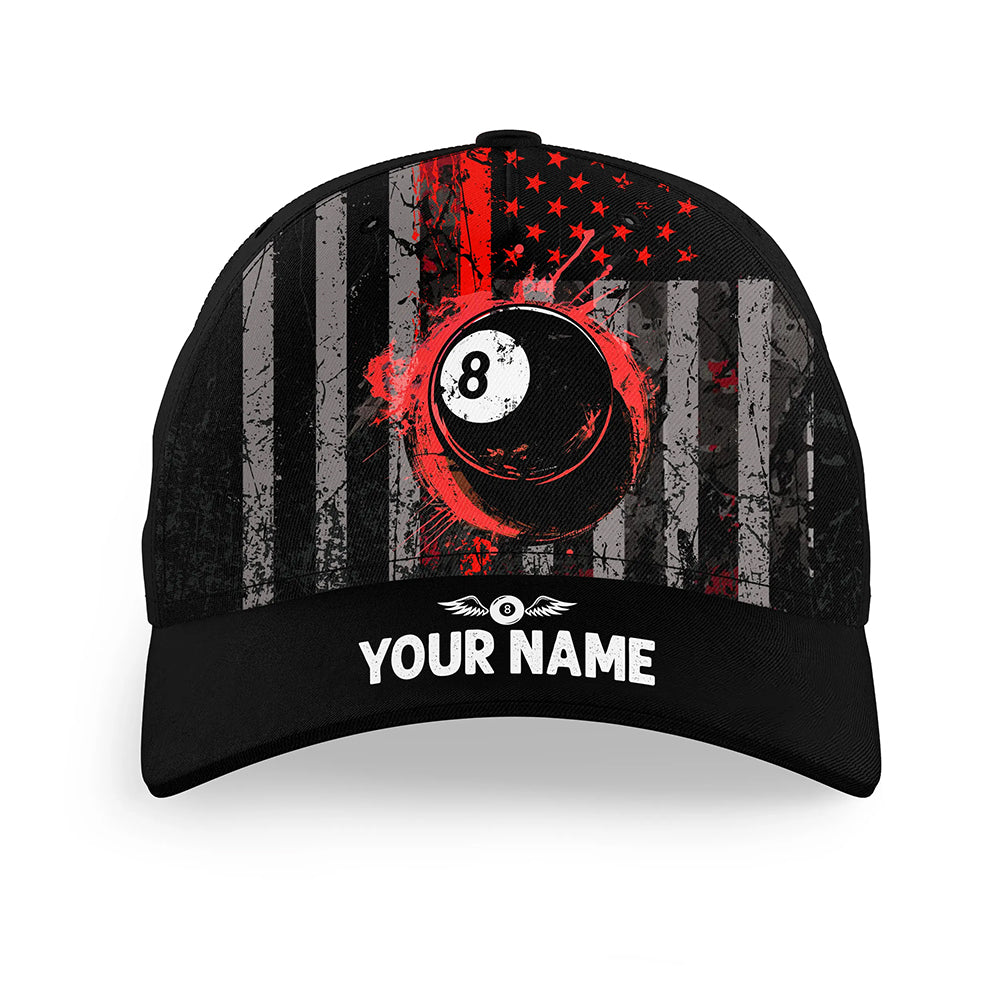 Black And Red Patriotic US Flag Billiard Baseball Caps Custom Top Hat Billiard For Pool Player TDM2934