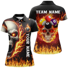 Load image into Gallery viewer, Fire Flame Skull Billiard Balls Custom 3D Printed Women Billiard Shirts Team League Billiard Jerseys TDM2941