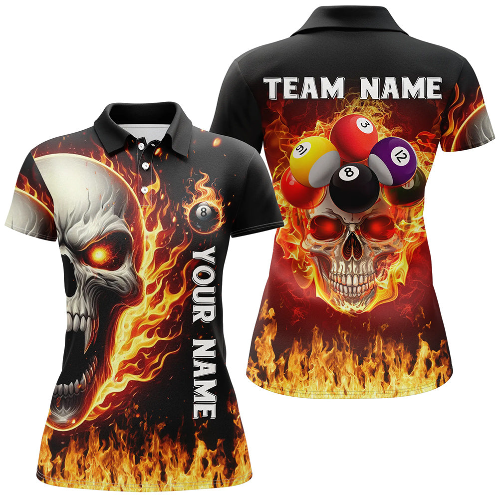 Fire Flame Skull Billiard Balls Custom 3D Printed Women Billiard Shirts Team League Billiard Jerseys TDM2941