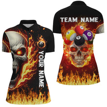 Load image into Gallery viewer, Fire Flame Skull Billiard Balls Custom 3D Printed Women Billiard Shirts Team League Billiard Jerseys TDM2941