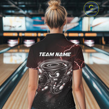 Load image into Gallery viewer, Personalized Thunder Lightning Tornado Funny Bowling Shirt For Women Custom Bowling Team Jersey |Red TDM5393