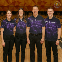 Load image into Gallery viewer, Personalized Thunder Lightning Tornado Funny Bowling Shirt For Women, Bowling Team Jersey |Purple TDM5394