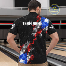 Load image into Gallery viewer, Personalize Puerto Rico Flag Smoke Bowling Shirt For Men Custom Patriotic Bowling Team Jersey TDM6022