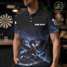 Load image into Gallery viewer, Lightning Dragon Darts Shirt With Pocket Option For Men, Dart Jersey |Blue TDM6029