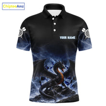 Load image into Gallery viewer, Lightning Dragon Darts Shirt With Pocket Option For Men, Dart Jersey |Blue TDM6029