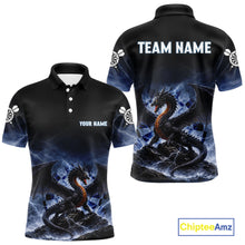 Load image into Gallery viewer, Lightning Dragon Darts Shirt With Pocket Option For Men, Dart Jersey |Blue TDM6029