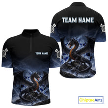 Load image into Gallery viewer, Lightning Dragon Darts Shirt With Pocket Option For Men, Dart Jersey |Blue TDM6029