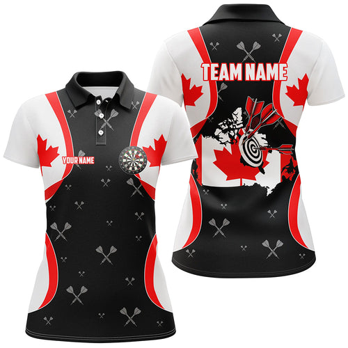 Personalized Canada Flag Darts Shirts For Women Custom Patriotic Darts Team Jersey, Canada Darts Gift TDM1583