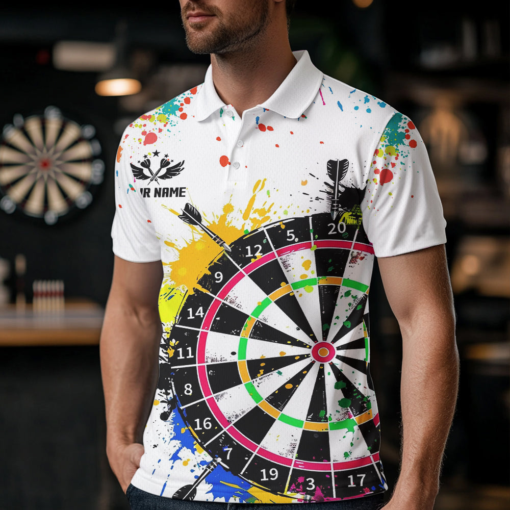 Funny Dartboards Colorful Paint Aim Shoot Swear Repeat Darts Shirt For Men Custom Darts Team Jersey TDM1585