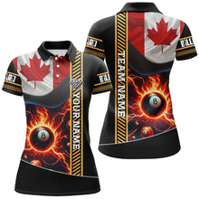 Load image into Gallery viewer, Personalized Canada Flag Lightning 8 Ball Pool Fire Women Billiard Shirts, Patriotic Billiard Jersey TDM1976