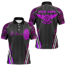 Load image into Gallery viewer, Neon Pink Dartboard Pulse Heartbeat Custom Men Dart Shirts, Funny Wings Cool Dart Team Jerseys TDM3525