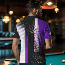 Load image into Gallery viewer, Personalized Black Purple Billiard Polo &amp; 1/4 Zip For Men Custom 8 Ball Pool Billiard Team Jersey TDM3690