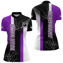 Load image into Gallery viewer, Personalized Black Purple Billiard Polo &amp; 1/4 Zip For Women Custom 8 Ball Pool Billiard Team Jersey TDM3690