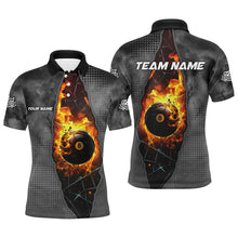 Load image into Gallery viewer, Custom Grey 8 Ball Pool Fire Break Glass 3D Printed Men Billiard Shirts, Billiard Apparel Attire TDM1777