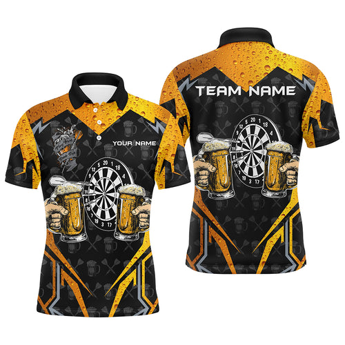 Funny Dartboard And Beer Custom Darts Shirts For Men, Best Drinking Darts Team Jerseys |Black TDM2187