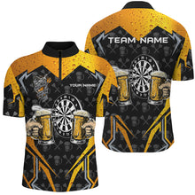 Load image into Gallery viewer, Funny Dartboard And Beer Custom Darts Shirts For Men, Best Drinking Darts Team Jerseys |Black TDM2187