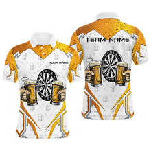 Load image into Gallery viewer, Funny Dartboard And Beer Custom Darts Shirts For Men, Best Drinking Darts Team Jerseys |White TDM2188