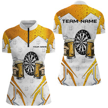 Load image into Gallery viewer, Funny Dartboard And Beer Custom Darts Shirts For Women, Best Drinking Darts Team Jerseys |White TDM2188