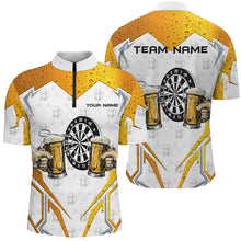 Load image into Gallery viewer, Funny Dartboard And Beer Custom Darts Shirts For Men, Best Drinking Darts Team Jerseys |White TDM2188