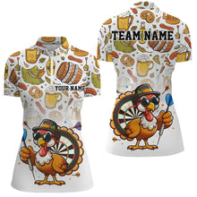 Load image into Gallery viewer, Funny Turkey Chicken Custom Women Dart Shirts, Thanksgiving Dart Shirts Team Uniform Dart Jerseys TDM2703