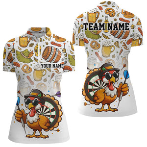 Funny Turkey Chicken Custom Women Dart Shirts, Thanksgiving Dart Shirts Team Uniform Dart Jerseys TDM2703