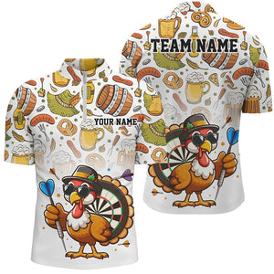 Funny Turkey Chicken Custom Men Dart Shirts, Thanksgiving Dart Shirts Team Uniform Dart Jerseys TDM2703