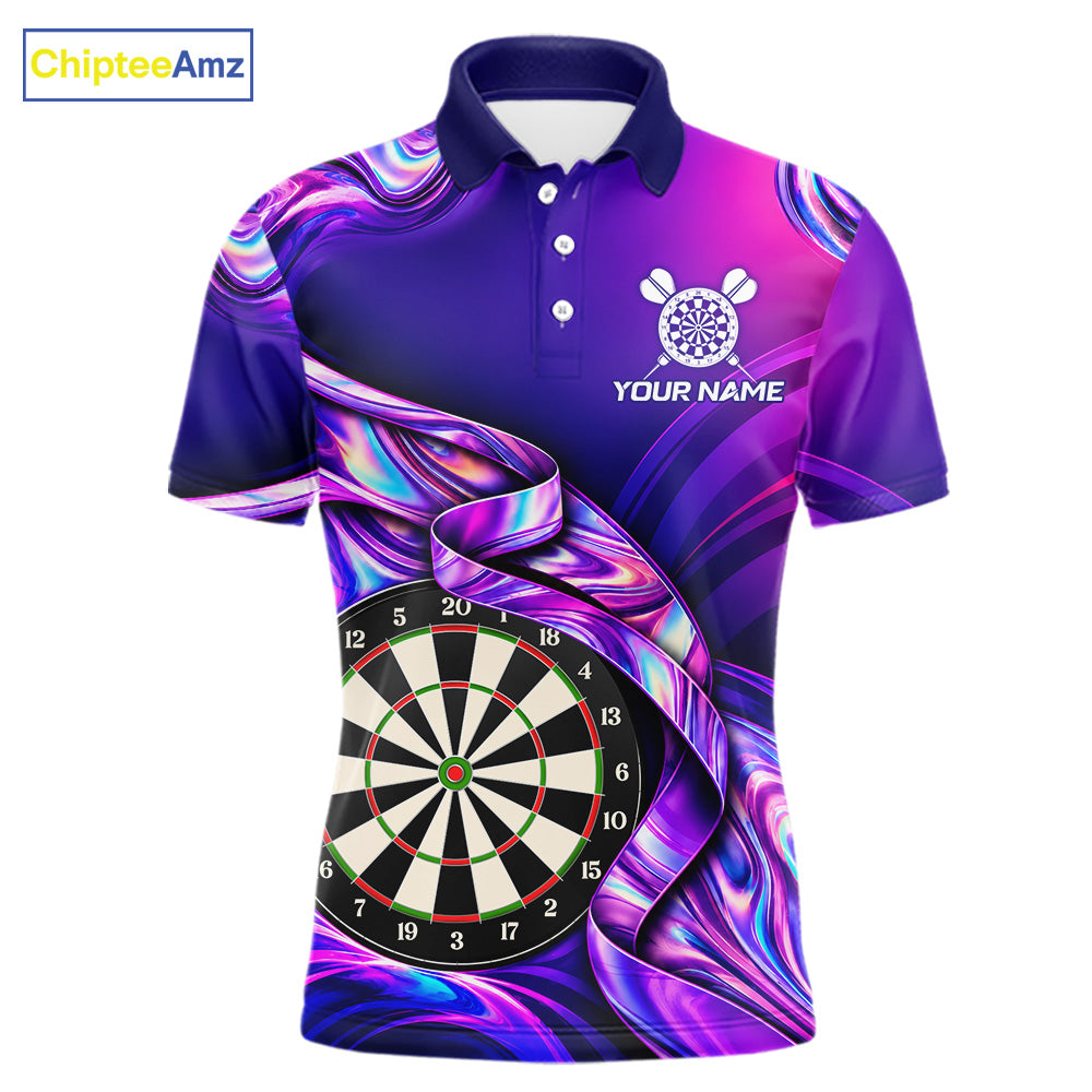 Custom Purple Holographic Darts Shirts For Men, Custom Darts League Team Jersey, Darts Outfit TDM7830