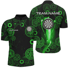 Load image into Gallery viewer, Green Darts Gearwheel Pattern Custom Dart Shirts For Men, Dart Jerseys Darts League Team Uniform TDM3187