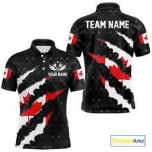 Load image into Gallery viewer, Personalized Canada Flag Darts Pattern Polo &amp; 1/4 Zip For Men Custom Canadian Darts Team Jerseys TDM5419