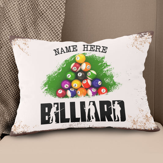 Personalized Billiard Balls Custom Grunge Style Billiard Throw Pillow TDM0898